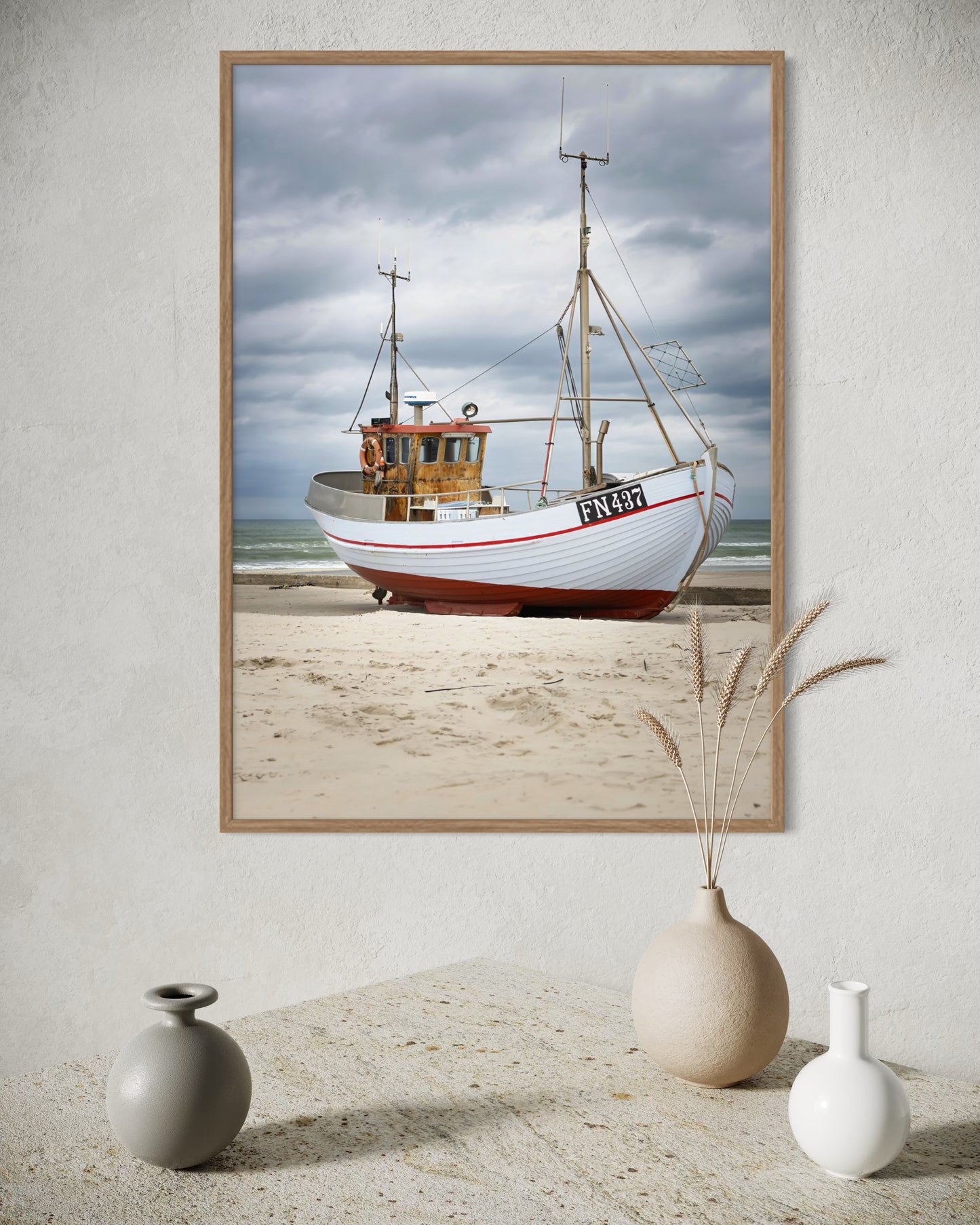 Kutter På Løkken Strand - Deluxe Print