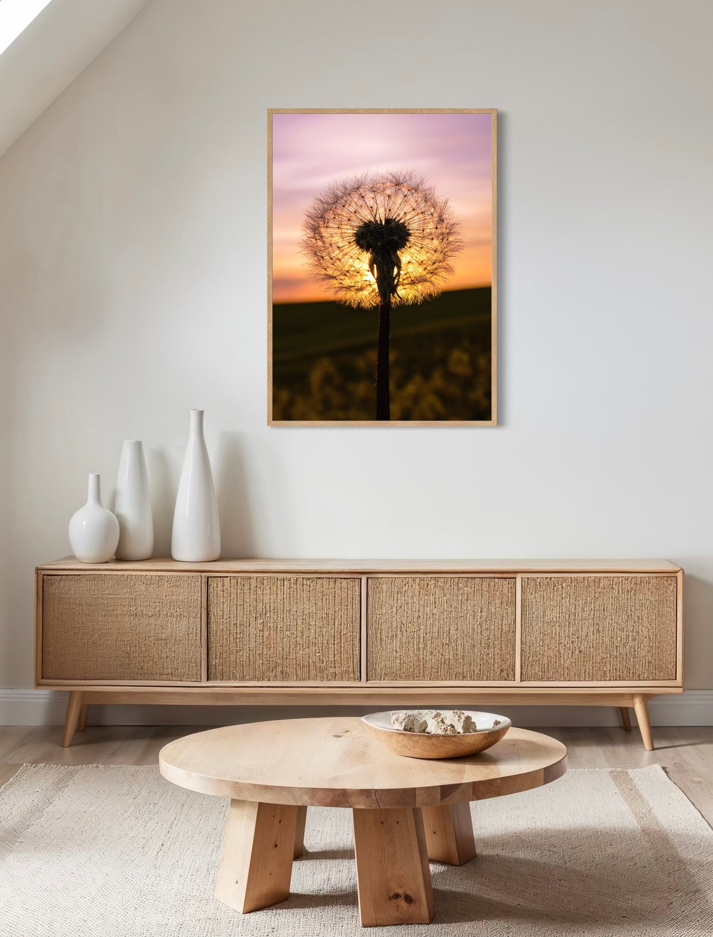 Mælkebøtte i Solnedgang - Deluxe Print